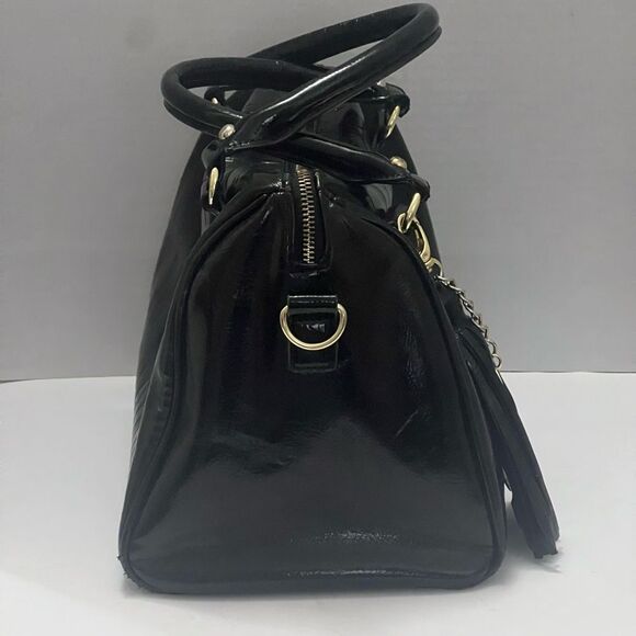 Steve Madden Speedy Satchel Top‎ Handle Handbag Patent-like Casual Solid Tassel - Picture 6 of 14